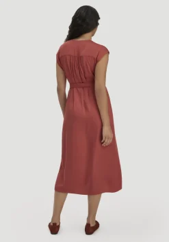 hessnatur Kleid mit Wickeloptik Midi aus LENZING™ ECOVERO™ von|Damen Kleider & Röcke