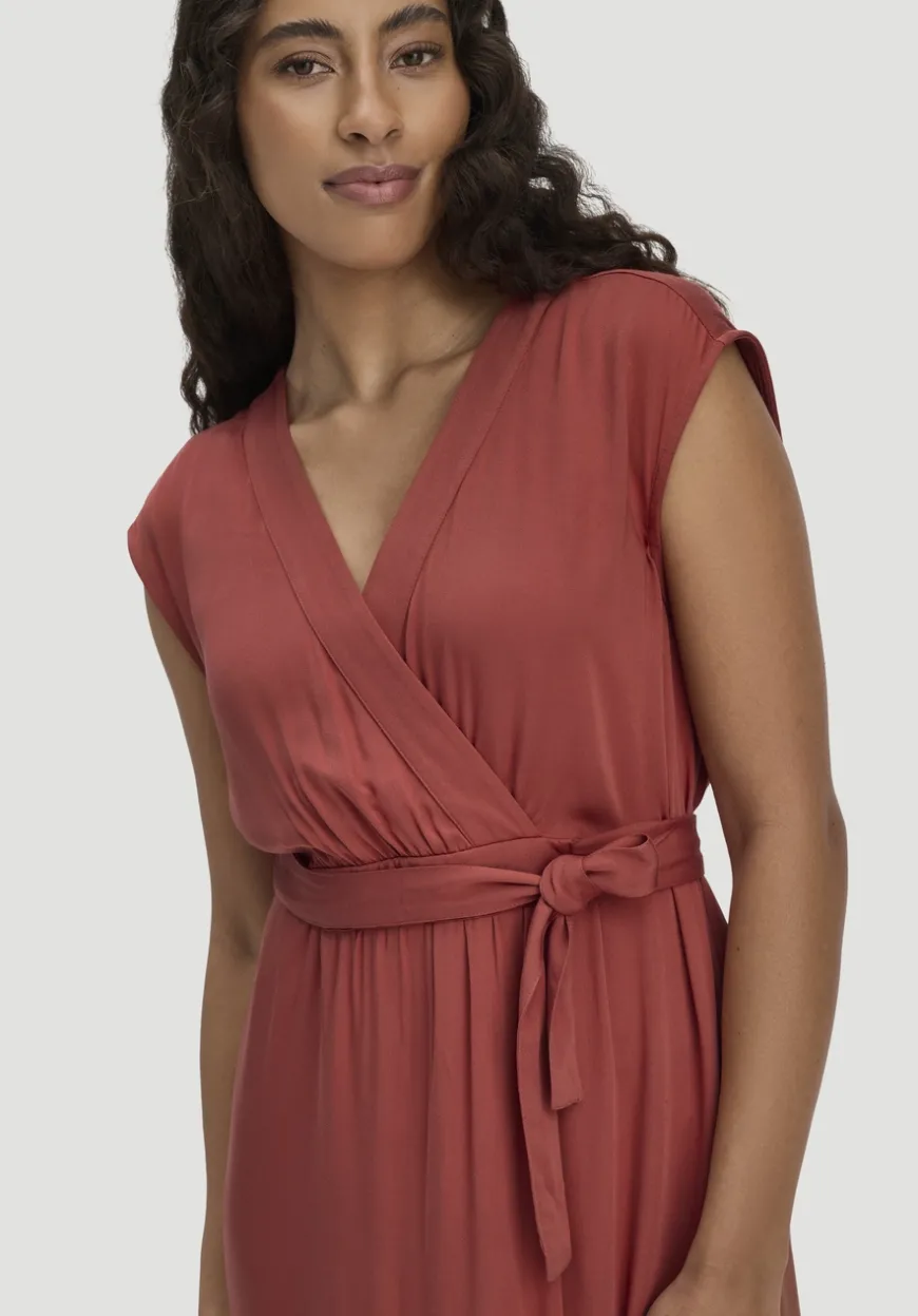 hessnatur Kleid mit Wickeloptik Midi aus LENZING™ ECOVERO™ von|Damen Kleider & Röcke