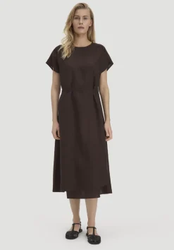hessnatur Kleid mit Wickeloptik Midi aus reinem Leinen von|Damen Kleider & Röcke