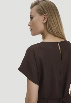 hessnatur Kleid mit Wickeloptik Midi aus reinem Leinen von|Damen Kleider & Röcke