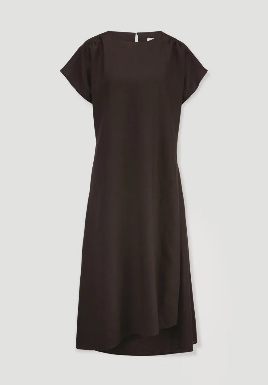 hessnatur Kleid mit Wickeloptik Midi aus reinem Leinen von|Damen Kleider & Röcke