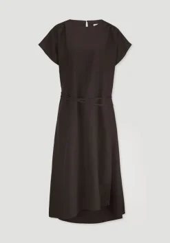 hessnatur Kleid mit Wickeloptik Midi aus reinem Leinen von|Damen Kleider & Röcke