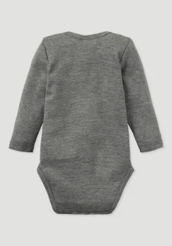 hessnatur Langarm Body aus Bio-Baumwolle mit Bio-Merinowolle und Seide von| Bodys|Baby-Bodys