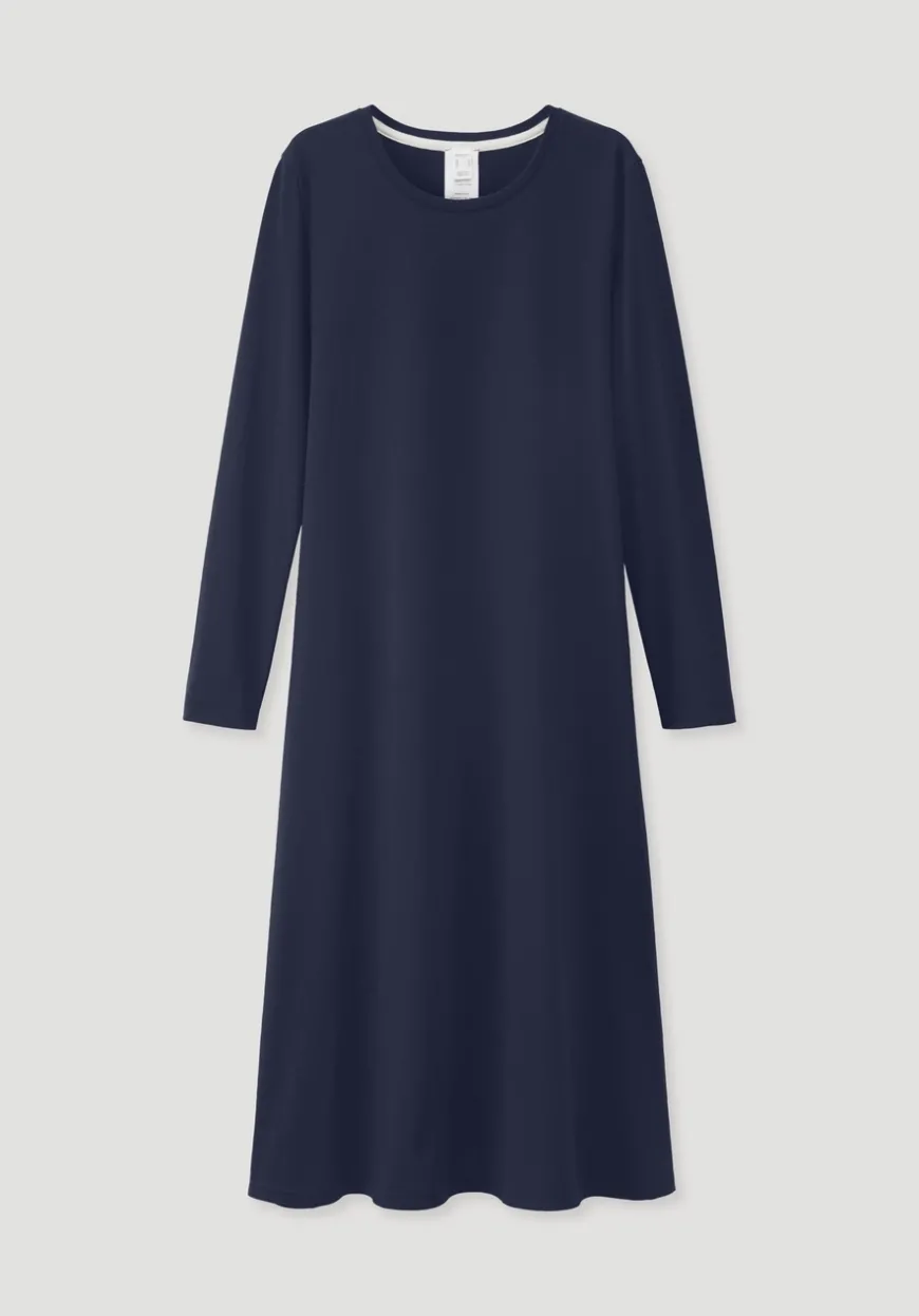 hessnatur Langarm Nachthemd Slim PURE COTTON aus reiner Bio-Baumwolle von|Damen Nachtwäsche|Nachtwäsche