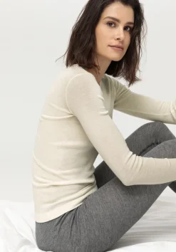 hessnatur Langarmshirt SILK & WARM TOUCH mit Bio-Merinowolle und Seide von|Damen Unterhemden|Unterhemden