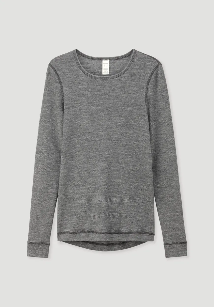 hessnatur Langarmshirt SILK & WARM TOUCH mit Bio-Merinowolle und Seide von|Damen Unterhemden|Unterhemden