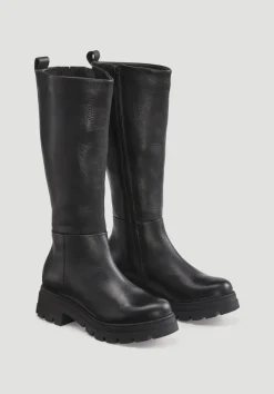 hessnatur Langschaft-Stiefel aus chromfrei gegerbtem Leder von|Damen Schuhe