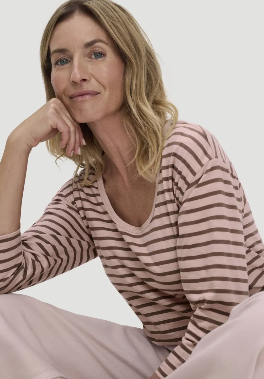 hessnatur Light Slub Streifen Longsleeve Relaxed aus reiner Bio-Baumwolle von|Damen Shirts & Tops