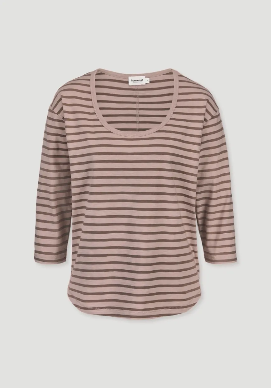 hessnatur Light Slub Streifen Longsleeve Relaxed aus reiner Bio-Baumwolle von|Damen Shirts & Tops