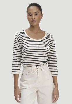 hessnatur Light Slub Streifen Longsleeve Relaxed aus reiner Bio-Baumwolle von|Damen Shirts & Tops