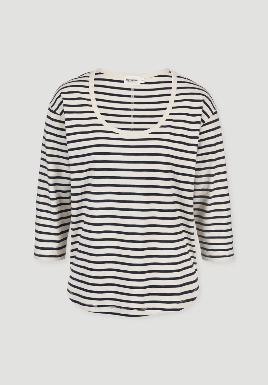 hessnatur Light Slub Streifen Longsleeve Relaxed aus reiner Bio-Baumwolle von|Damen Shirts & Tops
