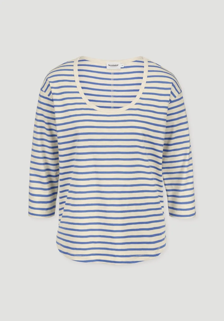 hessnatur Light Slub Streifen Longsleeve Relaxed aus reiner Bio-Baumwolle von|Damen Shirts & Tops
