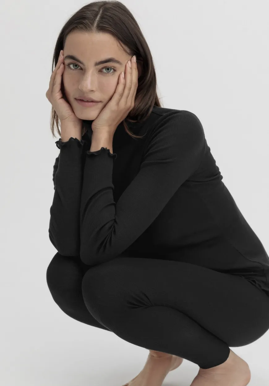 hessnatur Longsleeve mit Rollkragen WARM TOUCH aus Bio-Merinowolle und TENCEL™ Lyocell von|Damen Unterhemden|Unterhemden