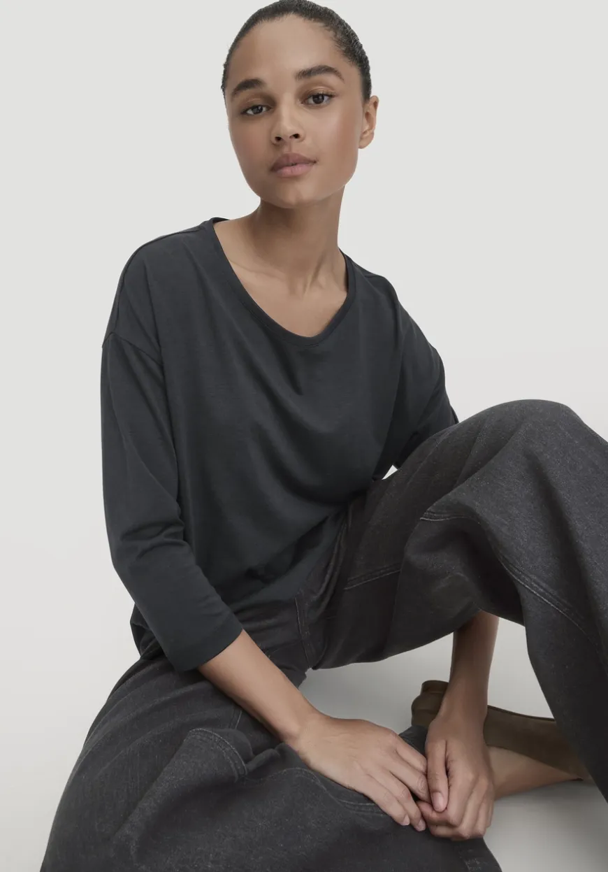 hessnatur Longsleeve Oversize aus TENCEL™ Lyocell mit Bio-Baumwolle von|Damen Shirts & Tops