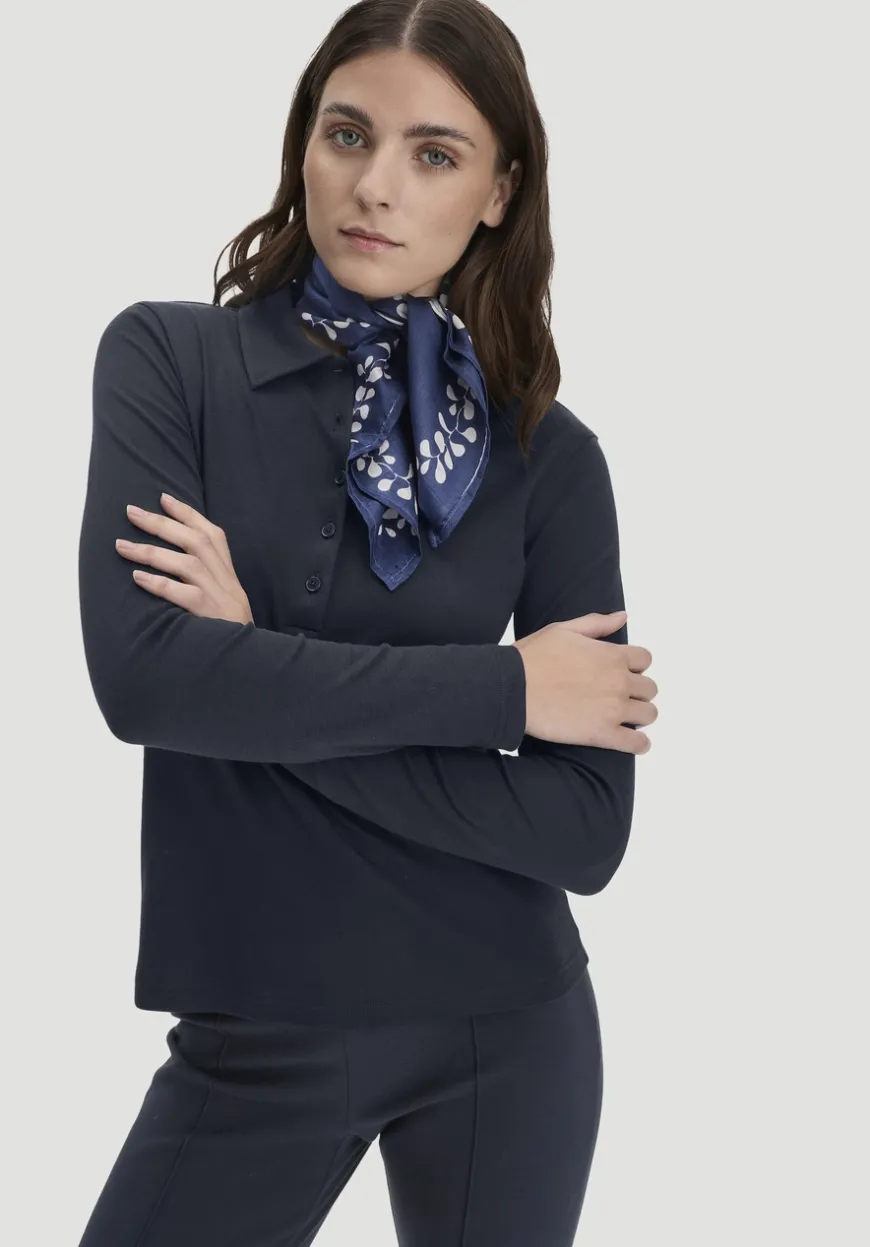 hessnatur Longsleeve Polo Slim aus reiner Bio-Baumwolle von|Damen Shirts & Tops
