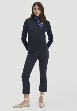 hessnatur Longsleeve Polo Slim aus reiner Bio-Baumwolle von|Damen Shirts & Tops