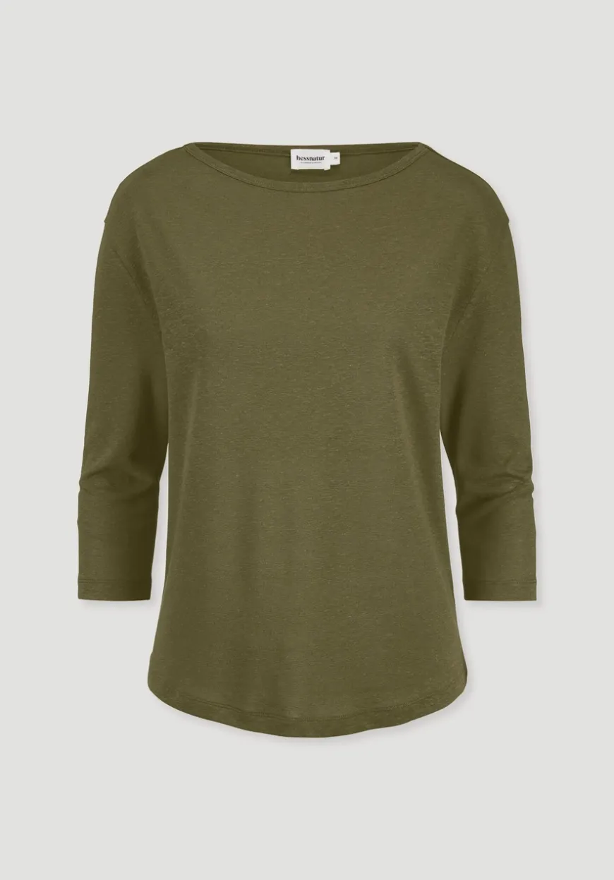 hessnatur Longsleeve Relaxed aus Leinen mit reiner Bio-Baumwolle von|Damen Shirts & Tops