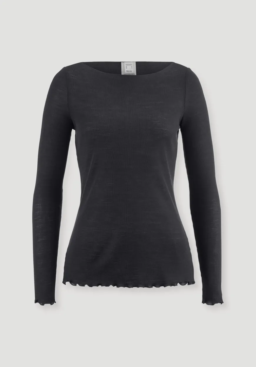 hessnatur Longsleeve WARM TOUCH aus Bio-Merinowolle und TENCEL™ Lyocell von|Damen Unterhemden|Unterhemden