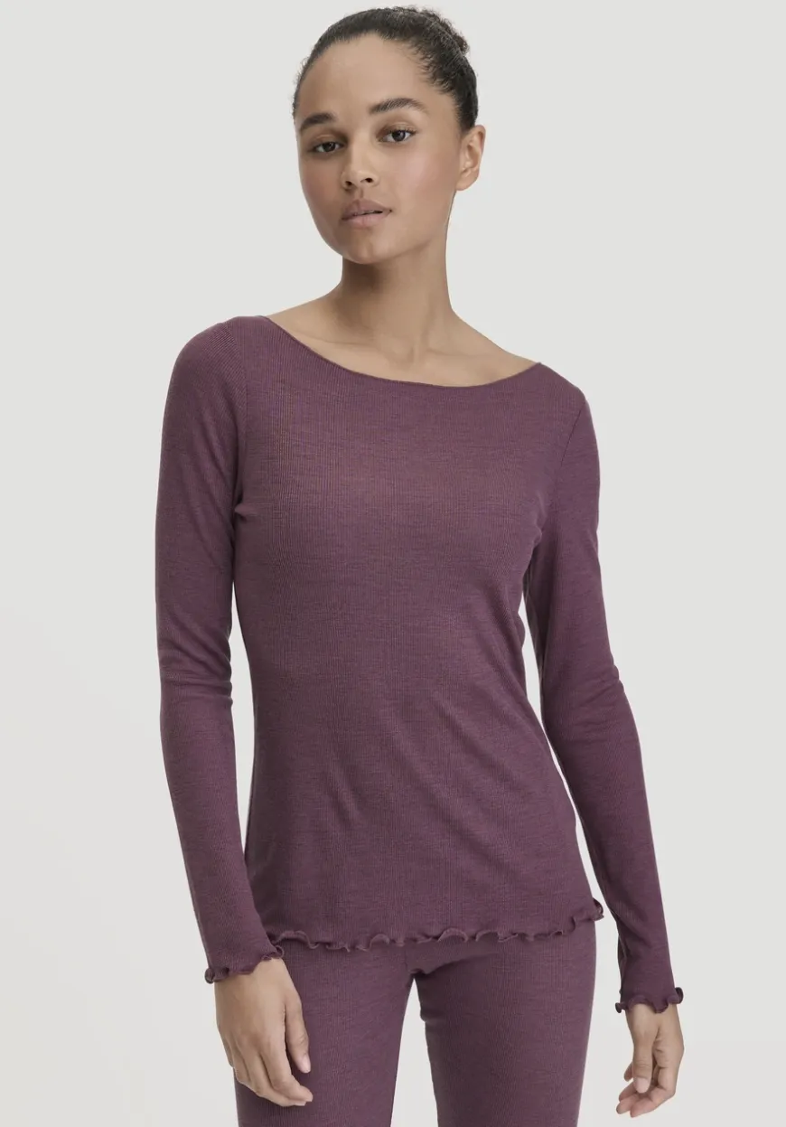 hessnatur Longsleeve WARM TOUCH aus Bio-Merinowolle und TENCEL™ Lyocell von|Damen Unterhemden|Unterhemden