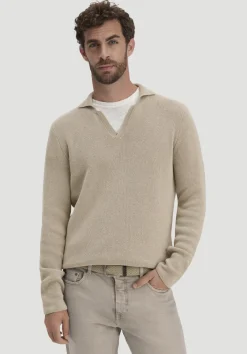 hessnatur Milano Strick Polo Regular aus Leinen mit Bio-Baumwolle und LENZING™ ECOVERO™ Viskose von|Herren Pullover