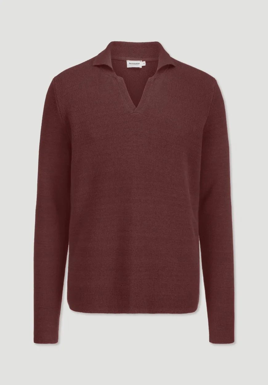 hessnatur Milano Strick Polo Regular aus Leinen mit Bio-Baumwolle und LENZING™ ECOVERO™ Viskose von|Herren Pullover