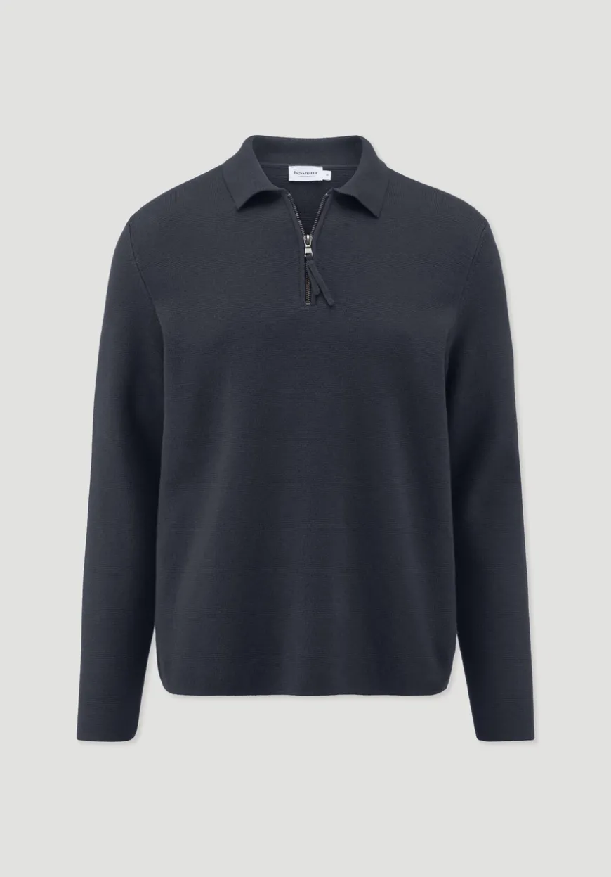 hessnatur Milano Strick Polo Regular aus Bio-Baumwolle und Bio-Schurwolle von|Herren Pullover|Strick