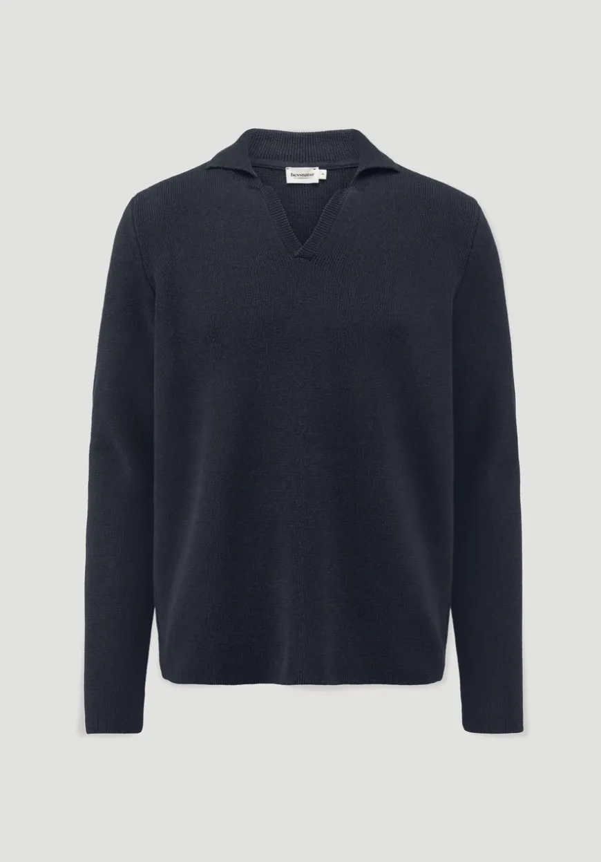 hessnatur Milano Strick Polo Regular aus Leinen mit Bio-Baumwolle und LENZING™ ECOVERO™ Viskose von|Herren Pullover