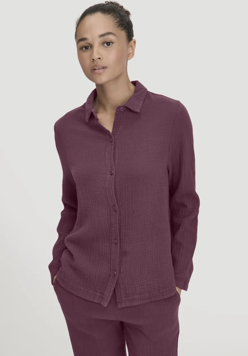 hessnatur Musselin Hemd Oversize PURE COMFORT aus reiner Bio-Baumwolle von|Damen Nachtwäsche|Nachtwäsche