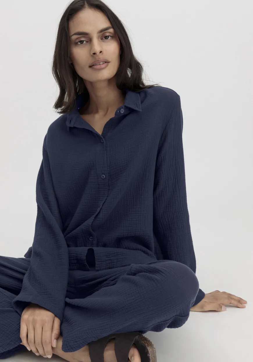 hessnatur Musselin Hemd Oversize PURE COMFORT aus reiner Bio-Baumwolle von|Damen Nachtwäsche|Nachtwäsche