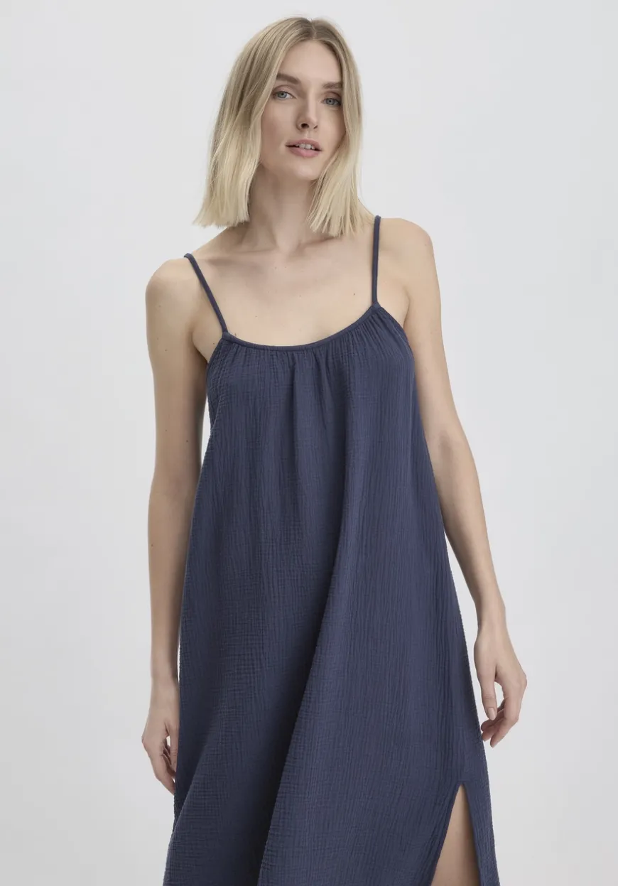 hessnatur Musselin Nachthemd PURE COMFORT aus reiner Bio-Baumwolle von|Damen Nachtwäsche|Nachtwäsche