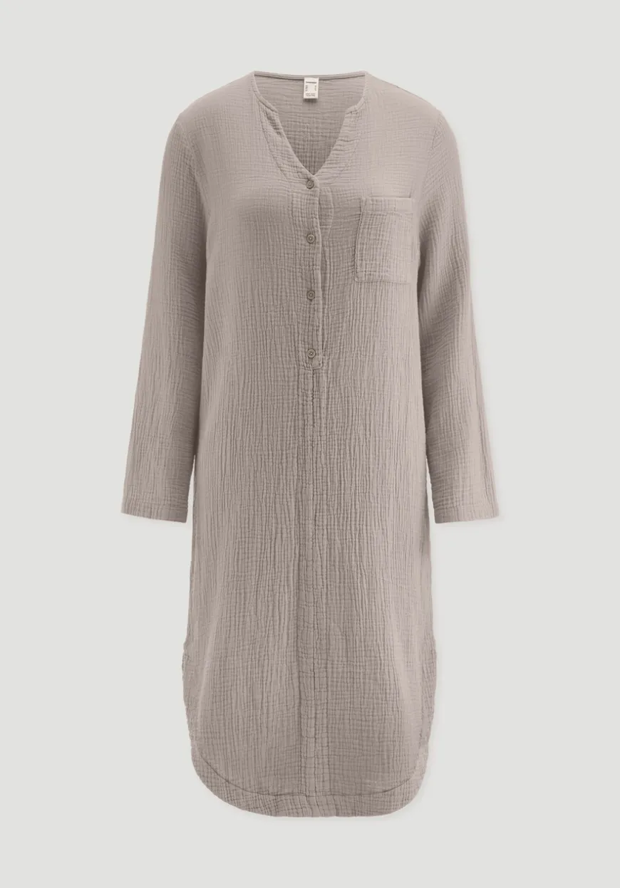 hessnatur Musselin Nachthemd Relaxed PURE COMFORT aus reiner Bio Baumwolle von|Damen Nachtwäsche|Nachtwäsche