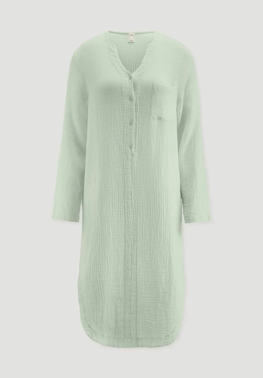 hessnatur Musselin Nachthemd Relaxed PURE COMFORT aus reiner Bio Baumwolle von|Damen Nachtwäsche|Nachtwäsche