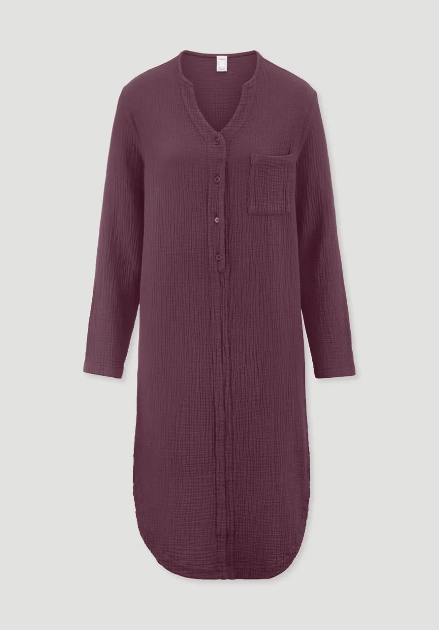 hessnatur Musselin Nachthemd Relaxed PURE COMFORT aus reiner Bio Baumwolle von|Damen Nachtwäsche|Nachtwäsche