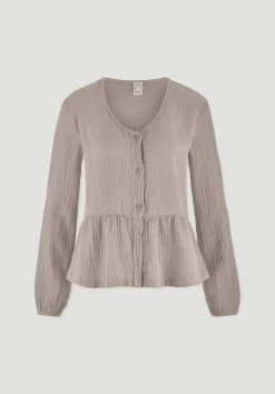 hessnatur Musselin Pyjamabluse PURE COMFORT aus reiner Bio-Baumwolle von|Damen Nachtwäsche|Nachtwäsche
