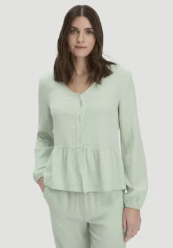 hessnatur Musselin Pyjamabluse PURE COMFORT aus reiner Bio-Baumwolle von|Damen Nachtwäsche|Nachtwäsche