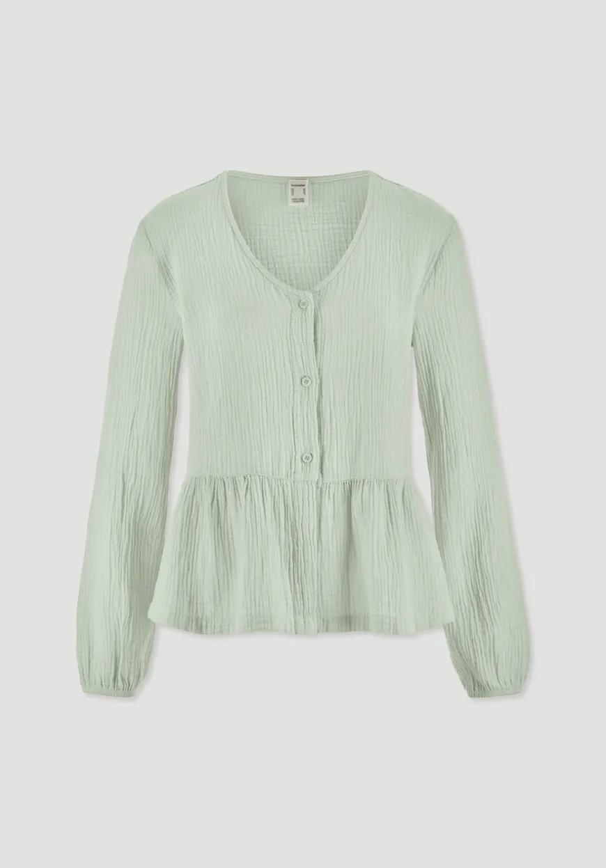 hessnatur Musselin Pyjamabluse PURE COMFORT aus reiner Bio-Baumwolle von|Damen Nachtwäsche|Nachtwäsche