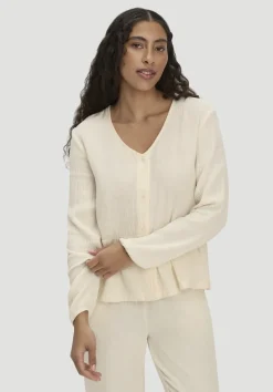 hessnatur Musselin Pyjamabluse PURE COMFORT aus reiner Bio-Baumwolle von|Damen Nachtwäsche|Nachtwäsche