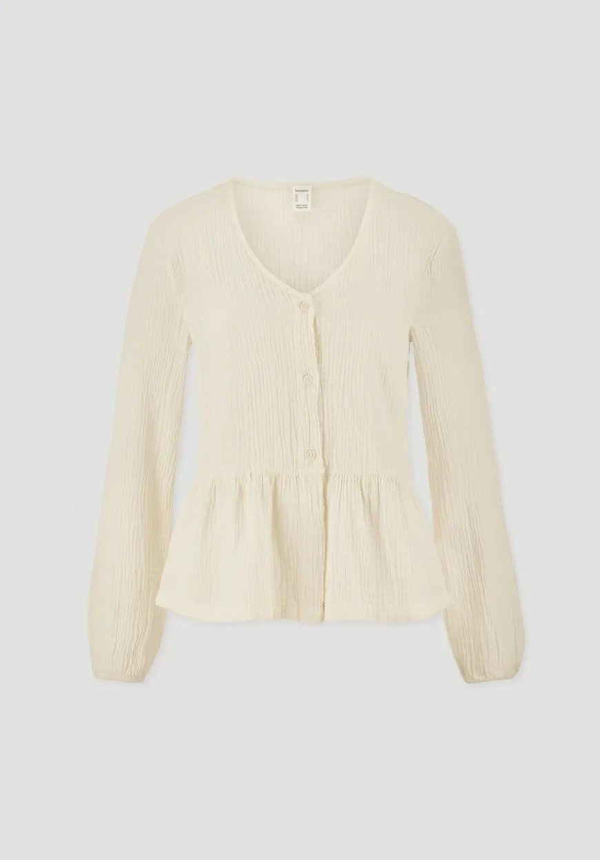 hessnatur Musselin Pyjamabluse PURE COMFORT aus reiner Bio-Baumwolle von|Damen Nachtwäsche|Nachtwäsche