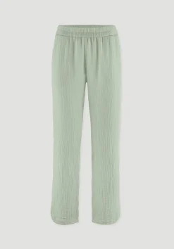 hessnatur Musselin Schlafhose Regular PURE COMFORT aus reiner Bio-Baumwolle von|Damen Nachtwäsche|Nachtwäsche