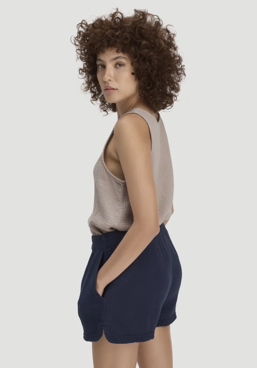 hessnatur Musselin Schlafshorts PURE COMFORT aus reiner Bio-Baumwolle von|Damen Nachtwäsche|Nachtwäsche