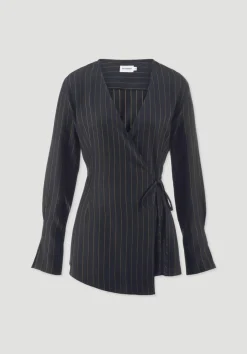 hessnatur Nadelstreifenbluse Regular aus reiner LENZING™ ECOVERO™ Satin von|Damen Blusen