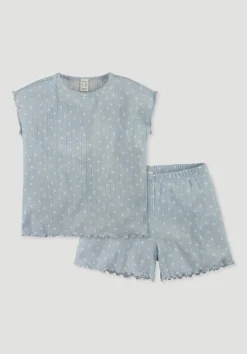 hessnatur Pointelle Pyjama PURE COTTON aus reiner Bio-Baumwolle von| Nachtwäsche|Kids Nachtwäsche