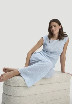 hessnatur Pointelle Schlafhose Relaxed PURE COTTON aus reiner Bio-Baumwolle von|Damen Nachtwäsche|Nachtwäsche