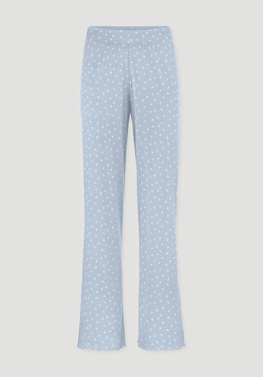 hessnatur Pointelle Schlafhose Relaxed PURE COTTON aus reiner Bio-Baumwolle von|Damen Nachtwäsche|Nachtwäsche