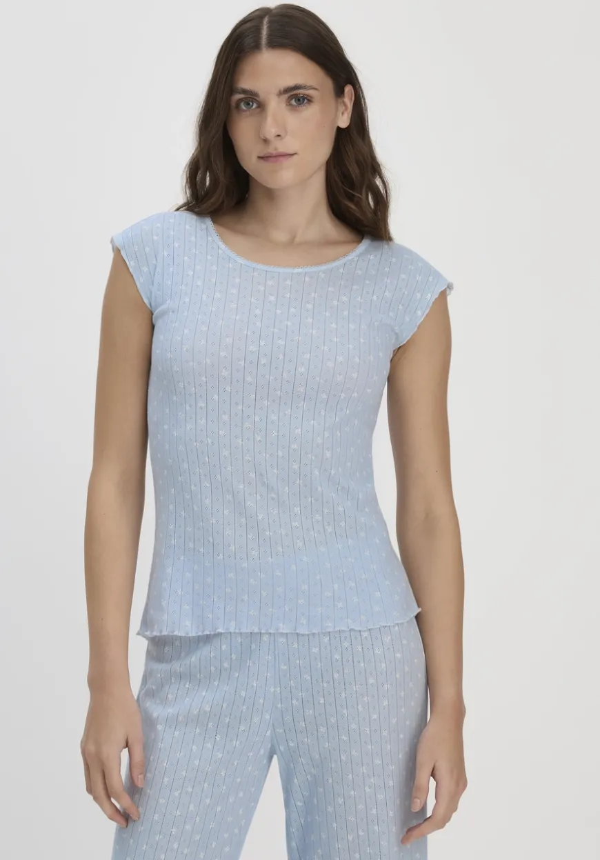 hessnatur Pointelle Schlafshirt PURE COTTON aus reiner Bio-Baumwolle von|Damen Nachtwäsche|Nachtwäsche