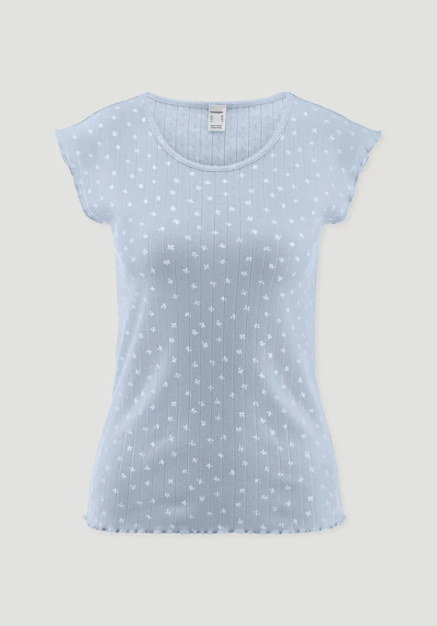 hessnatur Pointelle Schlafshirt PURE COTTON aus reiner Bio-Baumwolle von|Damen Nachtwäsche|Nachtwäsche