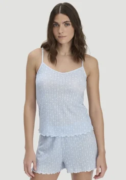 hessnatur Pointelle Spaghetti Top PURE COTTON aus reiner Bio-Baumwolle von|Damen Nachtwäsche|Nachtwäsche