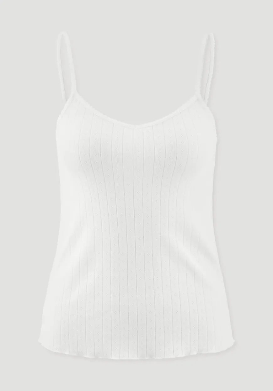 hessnatur Pointelle Spaghetti Top PURE COTTON aus reiner Bio-Baumwolle von|Damen Nachtwäsche|Nachtwäsche