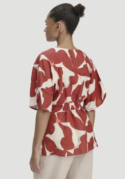 hessnatur Print Bluse Relaxed aus reinem Leinen von|Damen Blusen