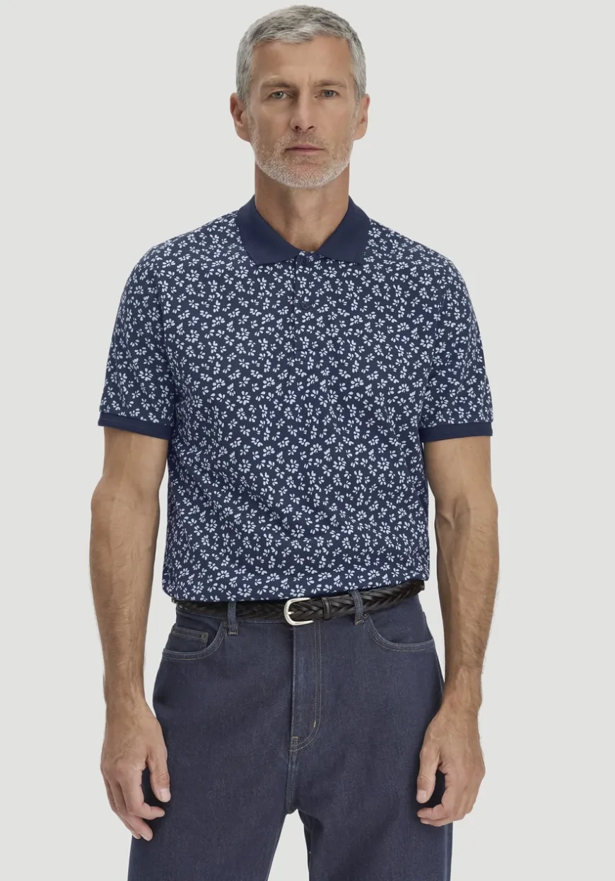 hessnatur Print Piqué Polo Relaxed aus reiner Bio-Baumwolle von|Herren T-Shirts